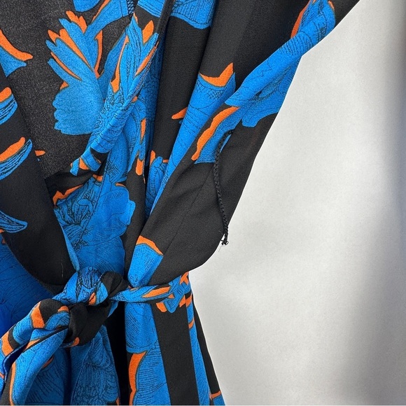 NWT Urban Outfitters CAD Electric Blue and Black Wrap Dress | US Size XL - Picture 7 of 13